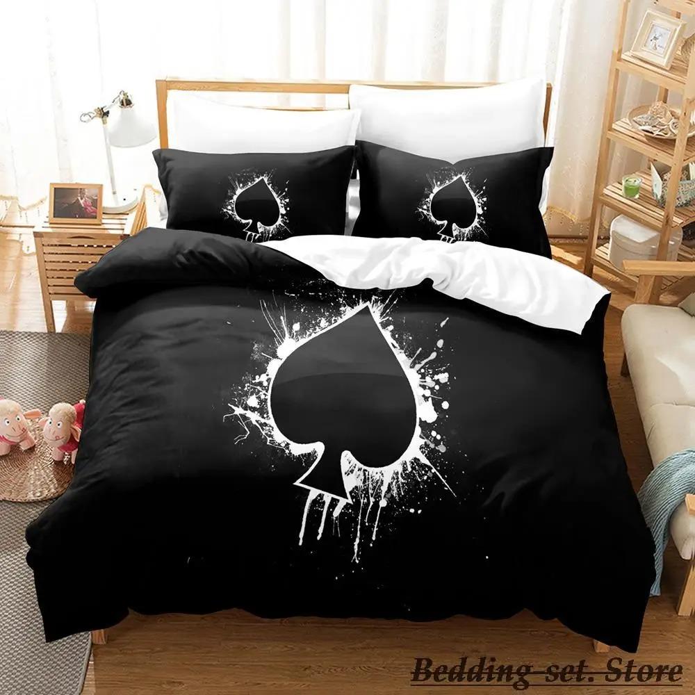 HIGH CARD Poker Bedding Set Single Twin Full Queen King Size Anime Duvet Cover for Adult Kid Bedroom