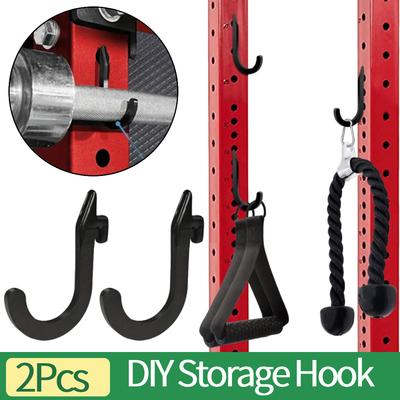 2 Pezzi Gancio per Gantry Fitness Gancio a J Rack per Squat Supporto per Rack Pesi Robusto Accessori per Attrezzatura da Palestra per Bande di Resistenza