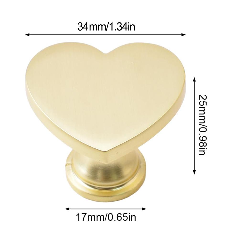 Elegant Cabinet Pulls Heart Shaped Knobs Anti-Tarnish Treatment Decorative Furniture Knobs Easy Installation Screws For Closets