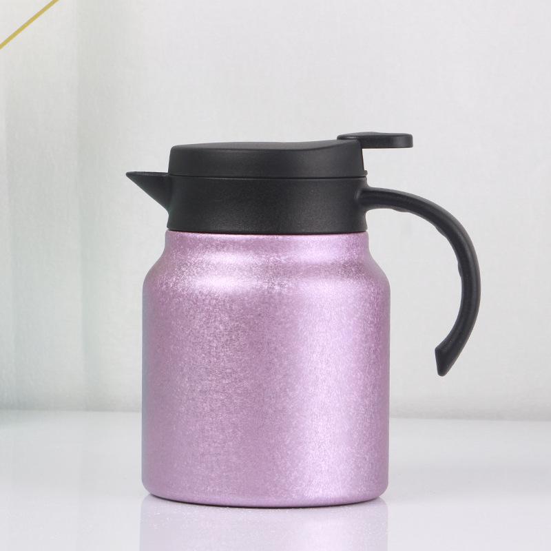 Large Capacity Titanium-Coated Stainless Steel Insulated Teapot with Portable Handle and Tea Infuser