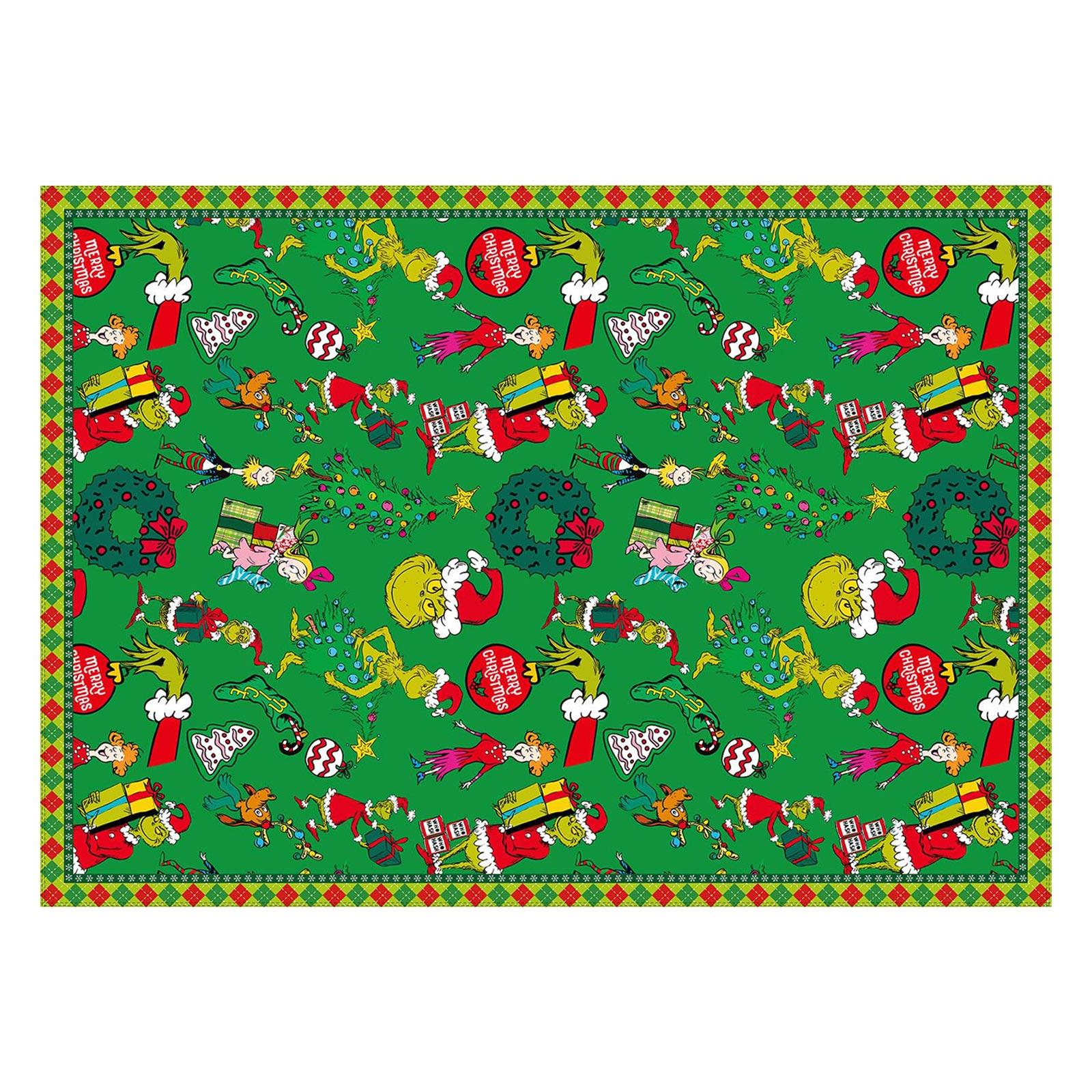 

Скатерть-дорожка из льняного материала, маслостойкий дизайн, с принтом рождественских персонажей One Size зелёный