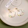 Dopamine Color Love Earrings, Niche Design Sense Contrasting Color Earrings, Small Fresh Geometric Round Earrings.