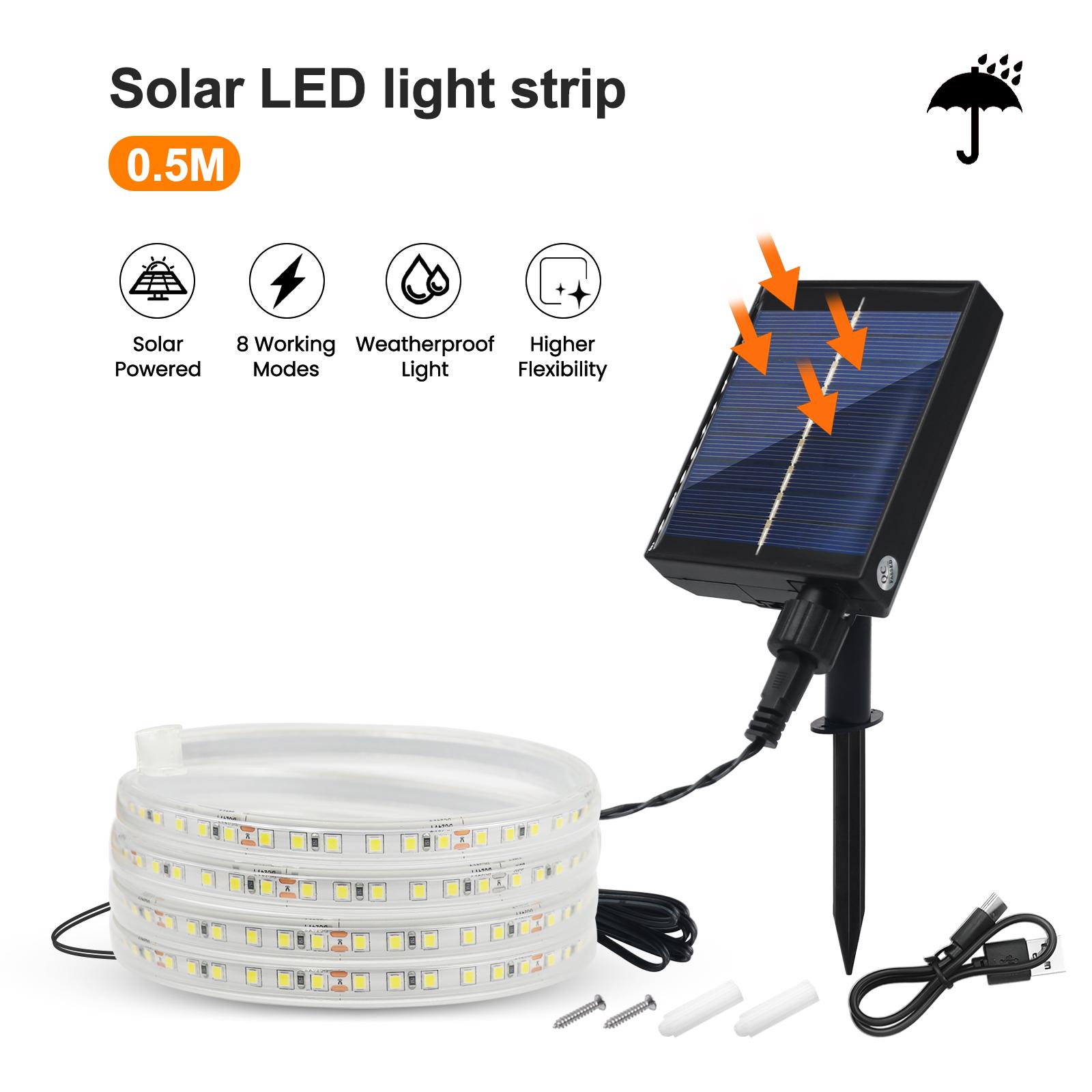 

Солнечная светодиодная лента для улицы 24В водонепроницаемая SMD2835 120 светодиодов/м гибкая лента 0,5 м-10 м теплый натуральный белый солнечные садовые огни Natural White