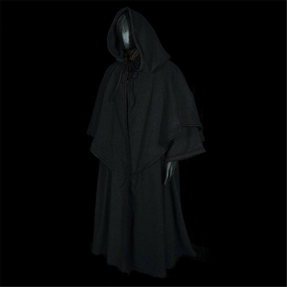 

Плащ с капюшоном Средневековое платье Черный Ренессанс ЛАРП Пальто Плащ Ведьма Фэнтези Волшебник L чёрный