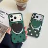 Korean Style Color Block Polka Dot Heart Magnetic Phone Case for iPhone 17/16 Pro Max/15 Pro