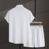 Men's Casual Short-sleeved Suit Men's Hawaiian Beach Casual Shorts Suit
