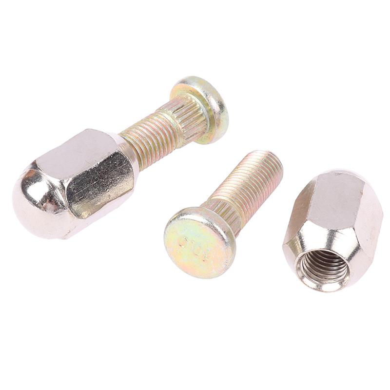 

2 комплекти M10X1.25 шестигранних гайок 10.9 сталевих шліцевих гвинтів для Atv Go Kart Utv Buggy Quad Dirt Bike Moto Wheel Hub Accessories срібний