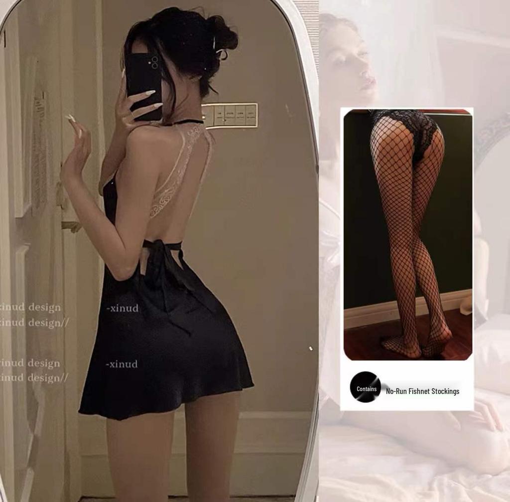 Mitternachts-Charme-Spitzen-Dessous: Flirty, Sexy Nachtwäsche für kleine Brüste