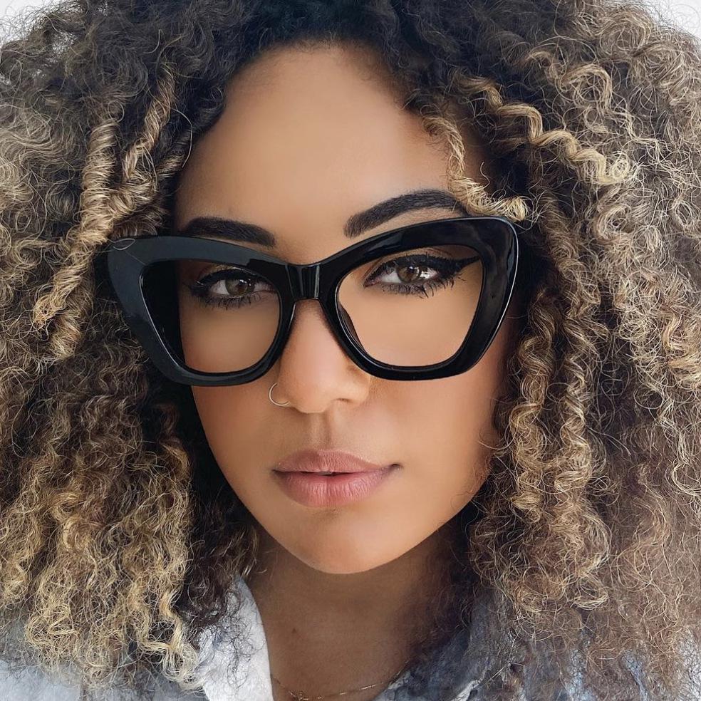 Kodon 2023 Cat-Eye Colorblock Flache Gläser Blaulichtfilter Brille - Influencer-Stil