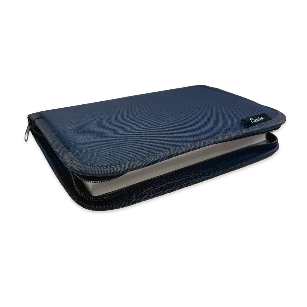 Cubics Round Zip Book Size M-Plan Cover, N, Navy, 114041-08-135