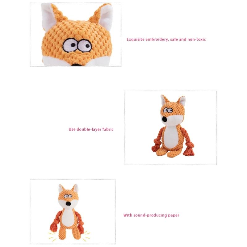 Squeaky Plush Cotton Rope Dog Toy For Interactively Play Teeth Cleaning And Anxieties Relief In Small Media Dog