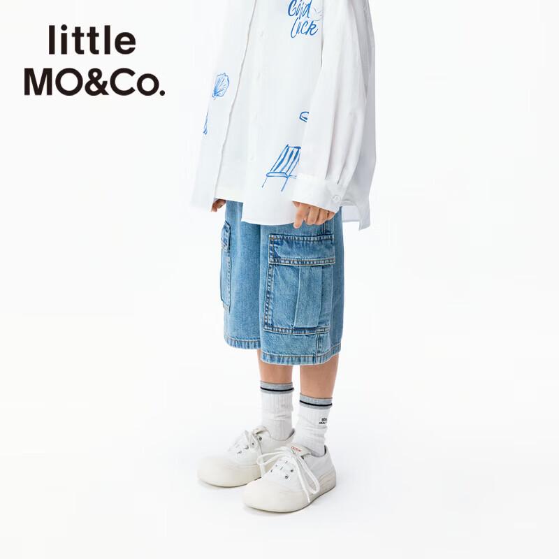 Little MO&Co. Kids  Cooling Anti-Bacterial Denim Wide-Leg Shorts 165