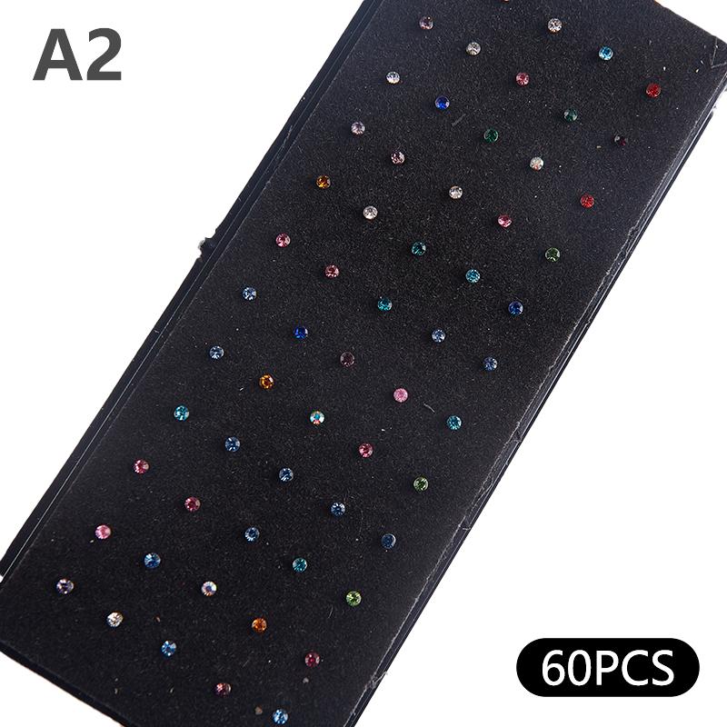 

60 шт. Прямые изогнутые серьги для носа, набор колец для носа, набор изогнутых колец для носа разноцветный