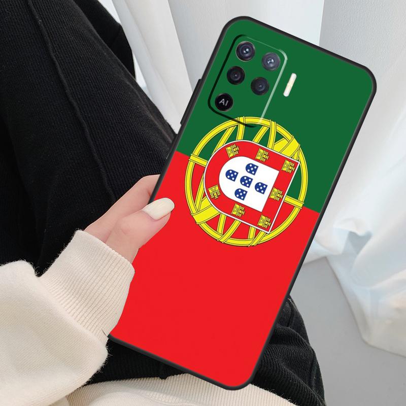 Portugal Flag Case For Oppo A18 A38 A58 A78 A98 A80 A60 A40 A96 A76 A16 A94 A74 A54 A15 A17 A57 A77 A5 Pro