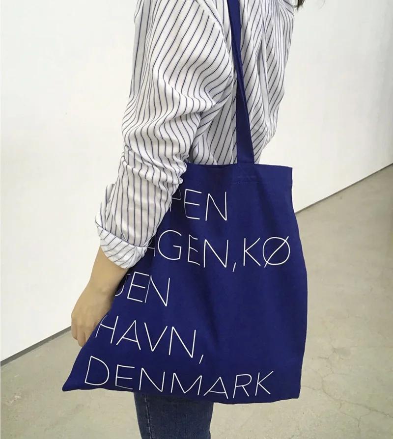 

Retro Blue Student Girls Book Purse Handbags Women Large Casual Tote Shopping Bag Letter Pattern Female Thin Canvas Shoulder Bag 35x39cm