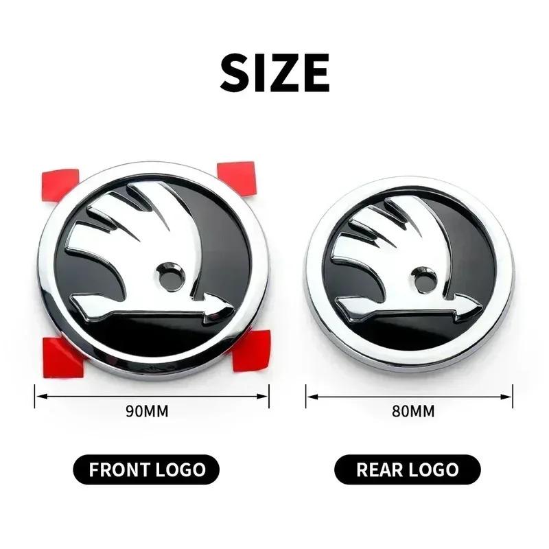 Skoda ABS Car Badge S Logo for Octavia Rapid Fabia YETI A7 Superb KAMIQ Scala VRS Front Rear Tail Trunk Sticker Auto Accessory YI2