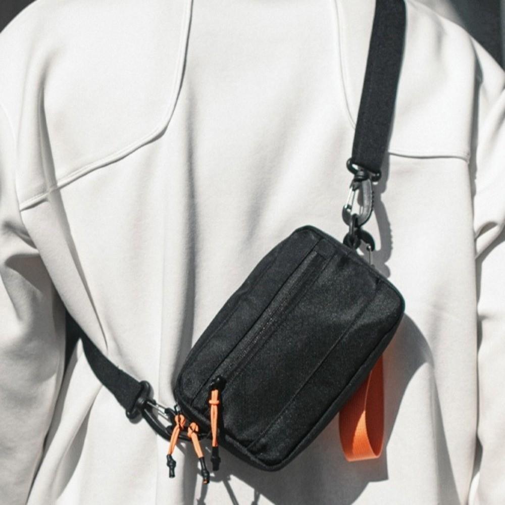 Casual Square Nylon Crossbody Bag Lightweight Adjustable Single Shoulder Bag Solid Color Korean Style Messenger Bag Travel
