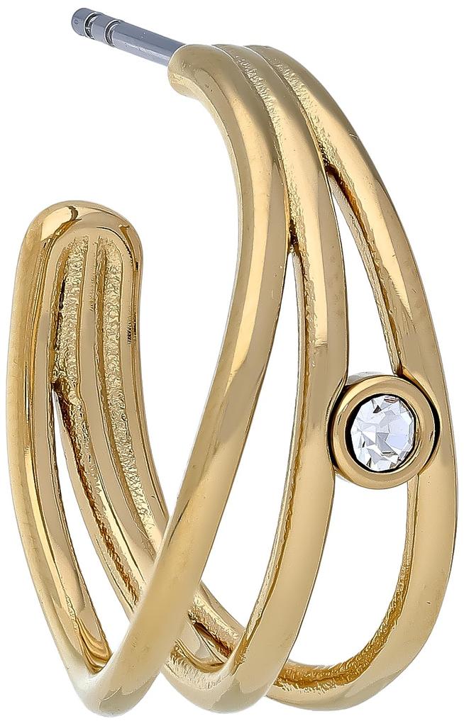 Skagen Women's GLITZ WAVE Gold-Tone Stainless Steel Hoop Earrings, SKJ1759710
