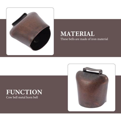 BUGUUYO 2-teilige Vintage Kuhglocke Mini-Glocke, Laute Bronze-Glocke für Kälteempfindliche Hunde, Nutztierglocke, Vintage-Glocke, Kleine Messingglocke, Handwerks-Retro-Glocke, Cu