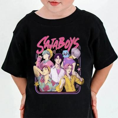 Saja Jungen Cartoon Anime Kinder Rundhals Mode Bequem Weich Jungen Kinder T-Shirt