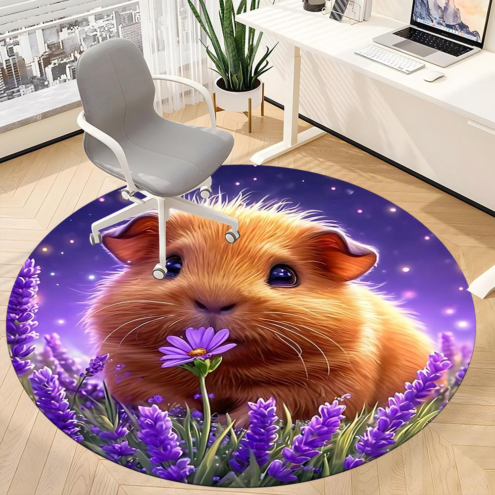 1pc Lavender Guinea Pig Chair Carpet for Office  Machine Washable Rug for Office,  Good Gift for Family or Friends yy251225176
