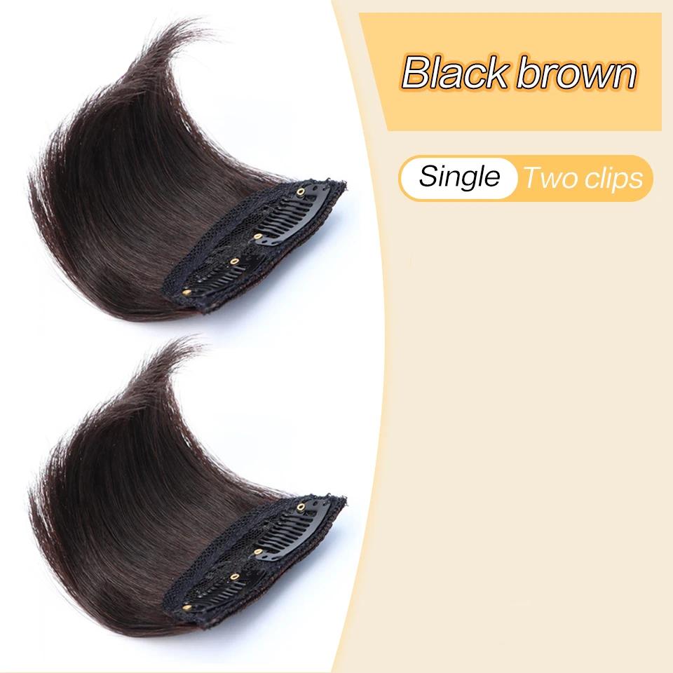 Synthetic Straight Hair Pads Fashion Hair Volume Increase Fluffy Invisible Natural Clip On Hairpieces For Women 2 Pieces