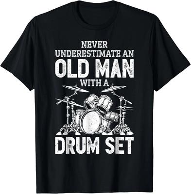 Non Sottovalutare Mai Un Vecchio Con Una Batteria Batterista. T-shirt Unisex da Regalo