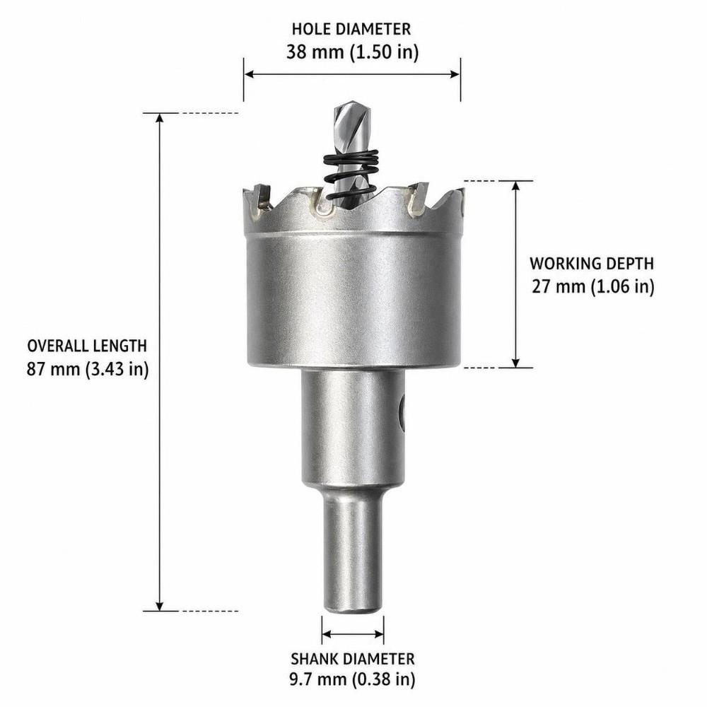 M2 Pilot Bit Carbide Hole Saw 1.3 Inch 32mm Drill Bit Hole Saw Hole Saw Cutter Kit  For Wood