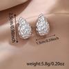 Hyperbole Long Water Droplet Flower Wing Round Wave Square Shell Golden Pendant Earrings for Women CCB Smooth Creative Jewelry