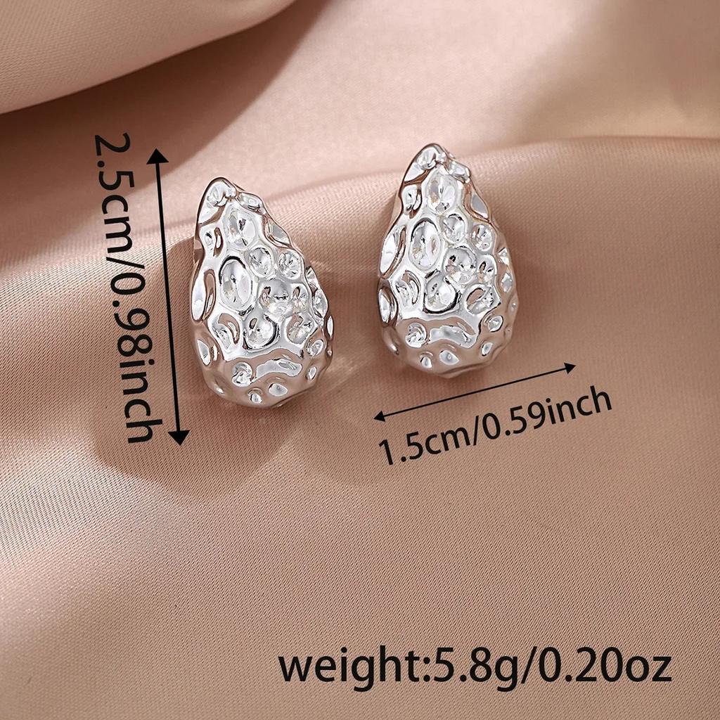 Hyperbole Long Water Droplet Flower Wing Round Wave Square Shell Golden Pendant Earrings for Women CCB Smooth Creative Jewelry