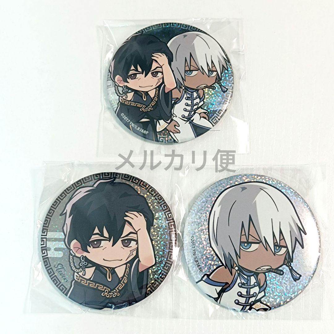 

[USED] Blood Blockade Battlefront Kujibikido C Prize Can Badge Glitter Zapp Steven 3 Pieces