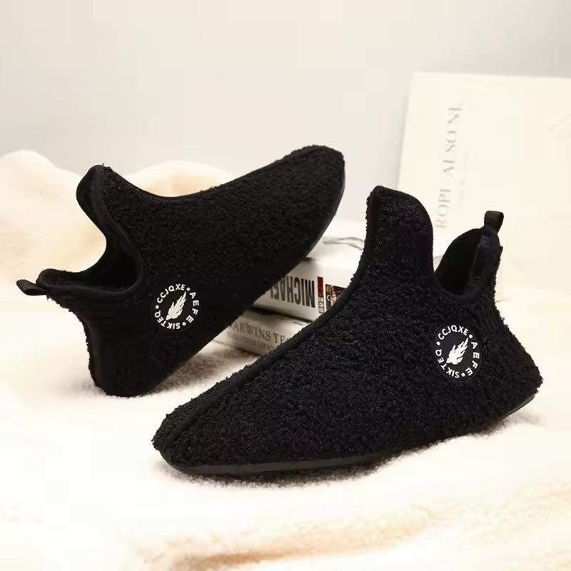 

Men s Winter Slippers Light Weight Disign Shoes Women Plush Slipper Warm Slip on Casual Shoe for Couples 36-37 чорний