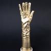 Women Faux Leather Sparkly Metallic Long Gloves for Evening Costume Party Dance