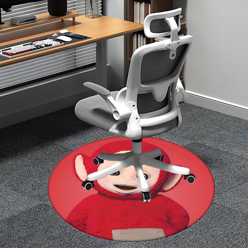 Teletubbies,Tinky Winky Chair mat Round Rug Office carpet, Machine Washable, Non slip, Suitable for Living Rooms, Bedrooms 80cm