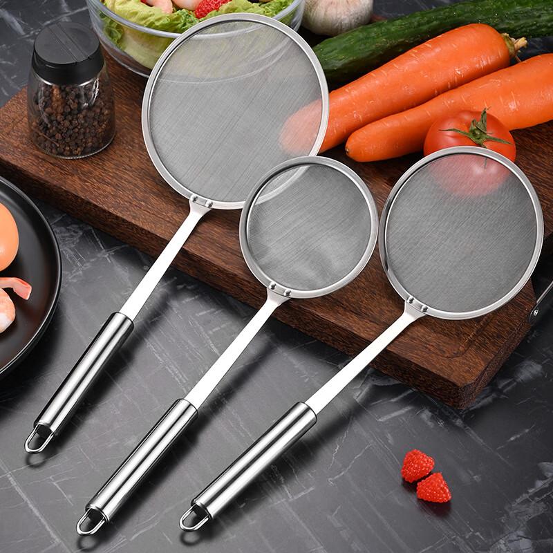 ZISIZ 12cm Stainless Steel Oil Skimmer Spoon Set (9-Pack)