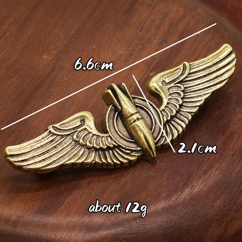 Punk Retro Brass United States Air Force Flying Badge Logo Eagle Wing Missile Screw Rivet Button Diy Leather Bag Wallet Garment
