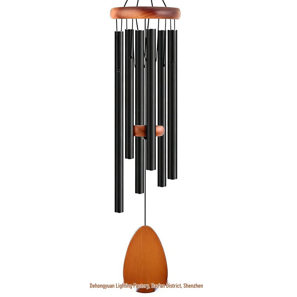 32-inch 6-Tube Musical Wind Chime: Elegant Metal Hanging Ornament for Home or Memorial Gift