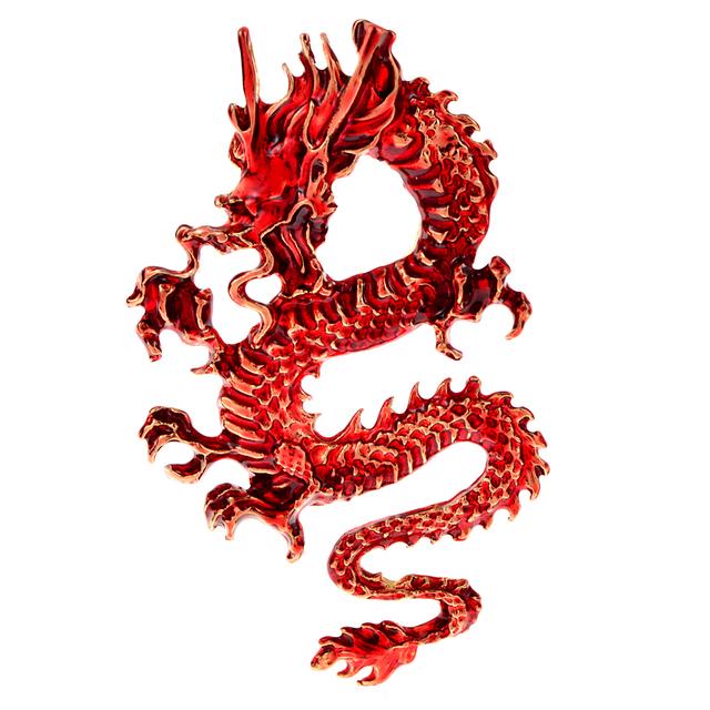 Enamel Flying Dragon Brooches Men Color Retro Vivid Animal Anime Pins Event Gathering Casual Jewelry Giveaway GiftsVintage Jewelry красный
