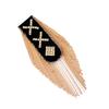 Spalline Punk Borchiate con Catena Dorata e Frange Spilla Distintivi Spalla per Blazer e Giacche