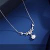 S925 Sterling Silver Moissanite Tassel Laurel Pendant Clavicle Chain Necklace with Fresh Flower Branch Design for Women