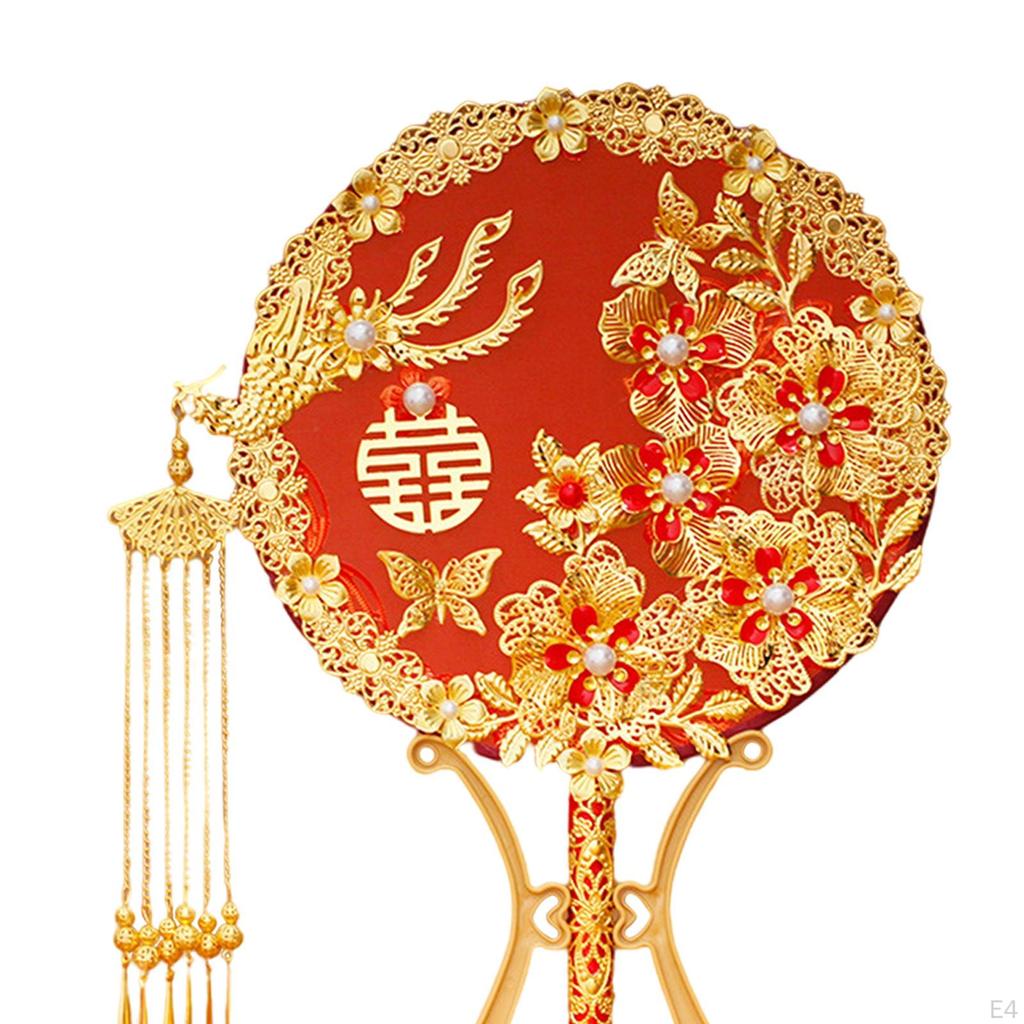 Wedding Fan Bride Bouquet Classic Ornaments Round Photography Props Accessories Bridal