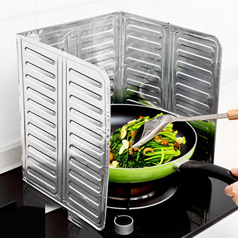 Faltbare Prallplatte für Küchengasherde aus Aluminium, tragbare Bratpfanne, Ölspritzschutz, Haushaltsküchenzubehör