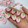 10/50Pcs Sewing Strawberry Wooden Button Supplies Sew On Pink Red Colored Wooden Clothing Decoration Handmade Scrapbook Boutons