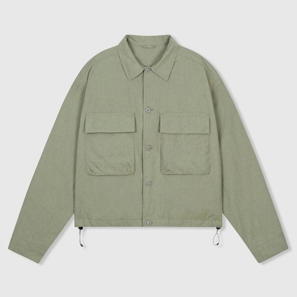 

[spao] Linen CoTTon STring ShirT JackeT Spjkc24c11 T LightKhaki/105
