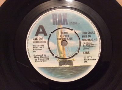 7inch Record EXILE - How Could This Go Wrong RAK293PROMO RAK 1979 UK Rock Used