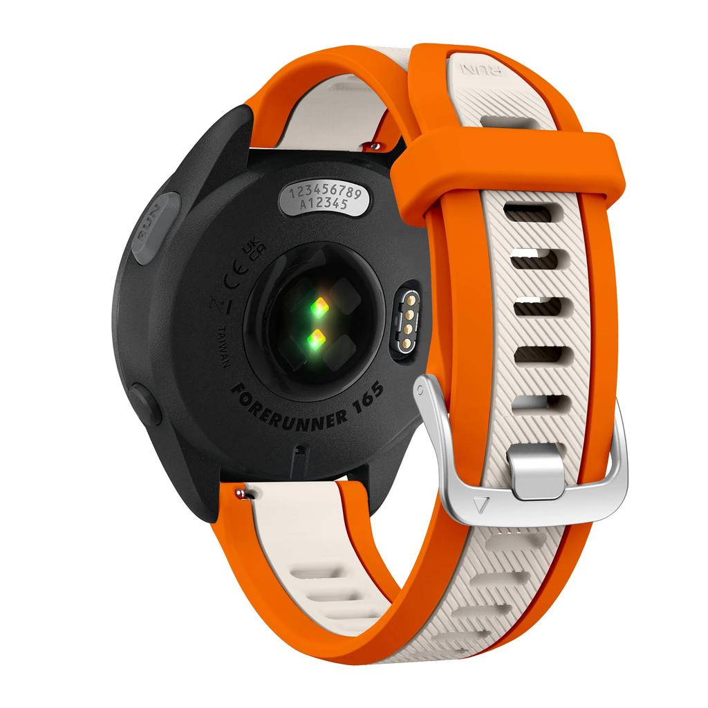 20mm Quick Release Two-Tone Silicone Band For Garmin Watch Sports Strap Bracelet