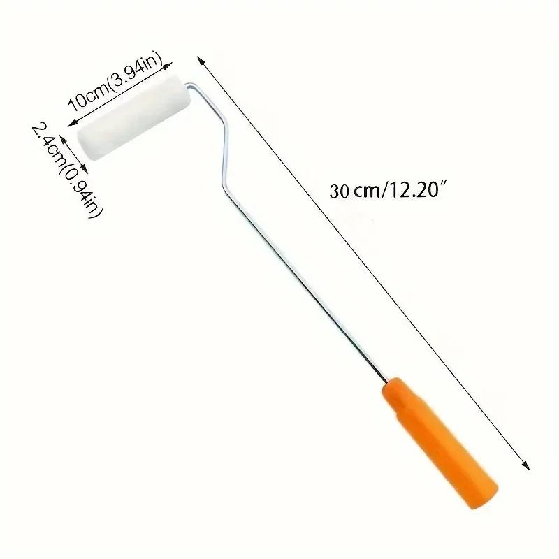 Disposable Mini Paint Roller Kit With 10 4-Inch Covers,30cm Long Roller Frame Paint Roller For Painting Walls Practical Tool