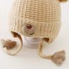 Baby Wool Hat For Boy Girls Cute Bear Ear Protection Hat Children Winter Thickened Warm Knitted Korean Cute Pompom Baby Hat