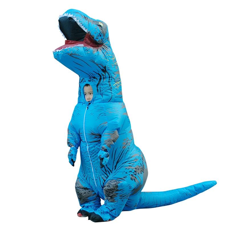 

Costume Dinosaur Inflatable T Rex Kids Dress Outfit Halloween Unisex Cos Blowup синий