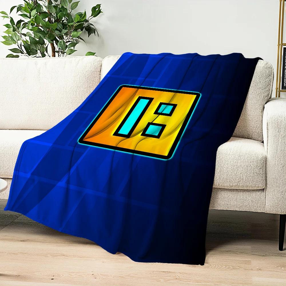 Game Interesting Geometry Dash Lite Blanket Blanket for Couch Sofa Travel Home Hiking Picni Bed Beding Flannel Blanket gift